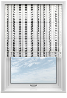 Laurel Stripe, Charcoal - Roman Blind